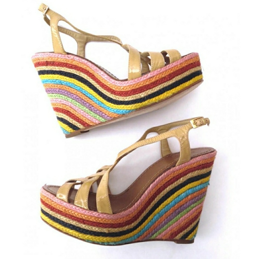 Kate Spade Lindsay Wedge Platform Sandals Rainbow